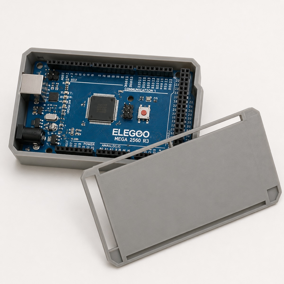 3D printed snap-fit electronics enclosure with Arduino board